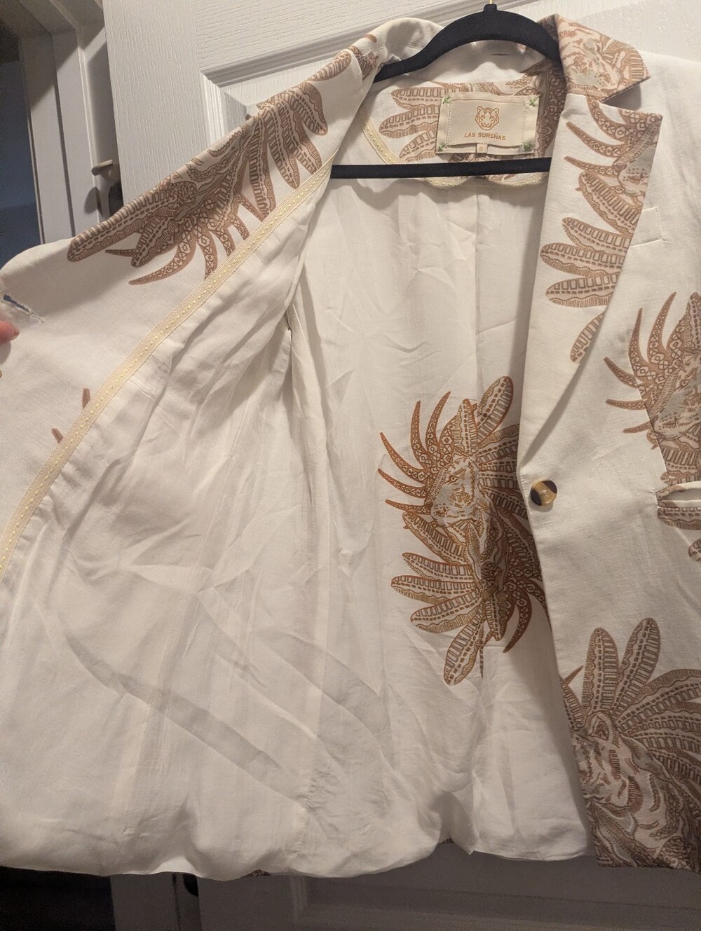 Las Sureñas Greek Tiger White Blazer - Picture 11 of 12